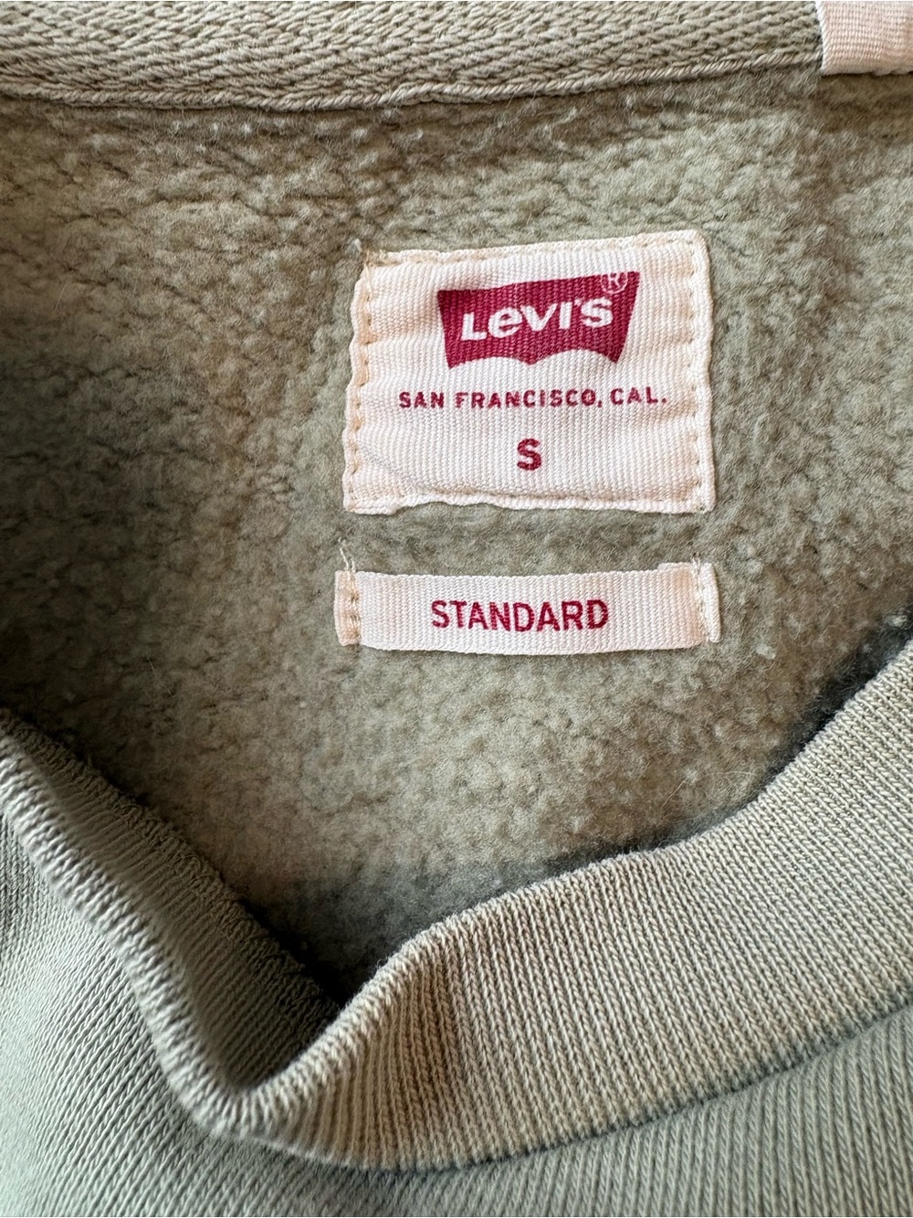 Levi's The Original San Francisco Graphic Crewneck Sweatshirt Sage Green Small - Picture 4 of 5